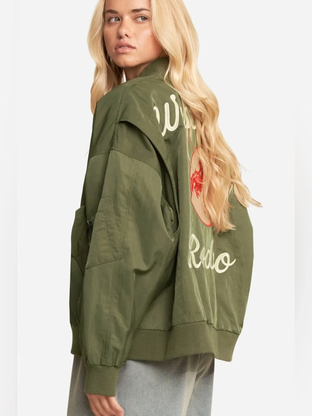 Olive Green Bomber Jacket West Voast Rodeo